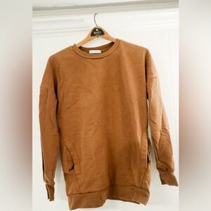 Zenana Outfitters Tan Crewneck Sweater